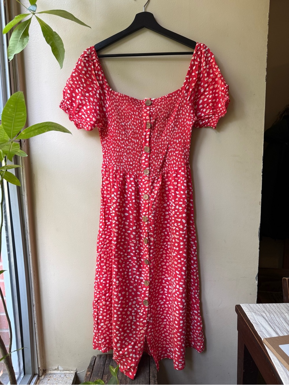 Roxy Red Dot Button-Front Maxi Dress